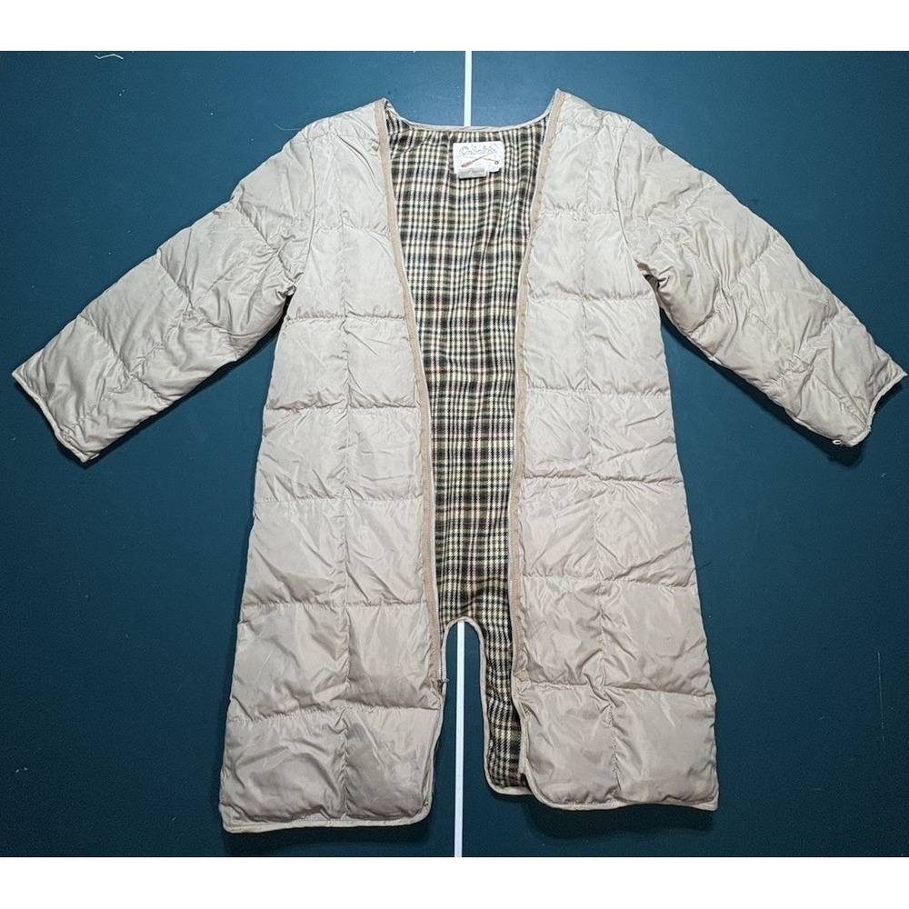 Vtg Cabelas Premier Northern Long Goose Down Puffer Liner Jacket Plaid Men Large